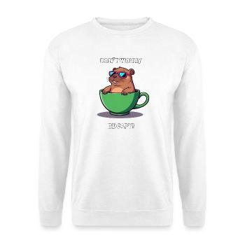 Don’t Worry Be Capy - Mignonne capybara dans une tasse à thé - Sweat-shirt Unisexe - blanc - Devant