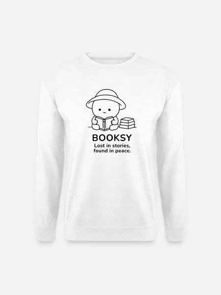 Booksy – Lost in Stories, Found in Peace - Unisex Pullover - Weiß