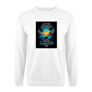 Take Only Bubbles Leave Only Footprints - Unisex Pullover - Weiß - Vorne