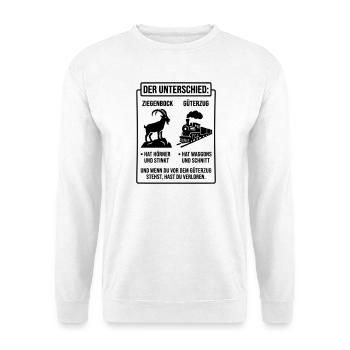 Ziegenbock vs Güterzug Meme - Unisex Pullover - Weiß - Vorne