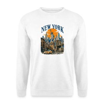 Vintage USA New York City Skyline NEW-YORK - Unisex Sweatshirt - white - Front