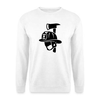 Frontal Feuerwehrhelm Logo - Unisex Pullover - Weiß - Vorne