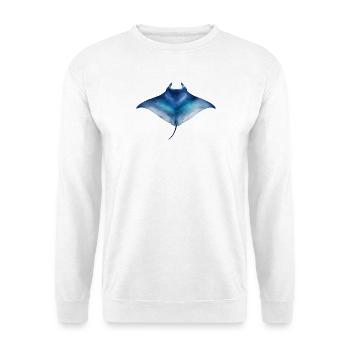 Watercolor Manta Ray - Unisex Sweatshirt - white - Front