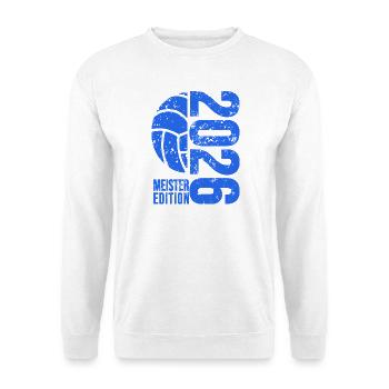 Volleyball Meister Shirt 2026, blau, Hoodie, Kappe - Unisex Pullover - Weiß - Vorne