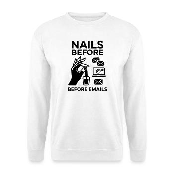 nails before mails - Unisex Pullover - Weiß - Vorne