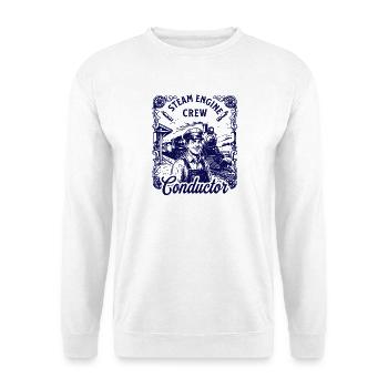 Nostalgia Steam Locomotive Motif - Unisex Sweatshirt - white - Front
