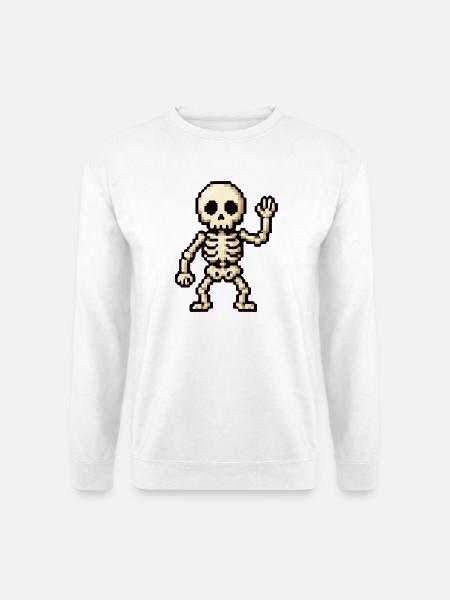 Pixel-Skelett Winken - Unisex Pullover - Weiß