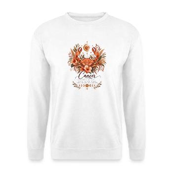 Krebs Tierkreis Terrakotta Botanische Astrologie Boho - Unisex Pullover - Weiß - Vorne - Alina (178cm) & Michal (187cm)
