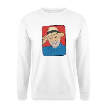 Lula da Silva Pop Art – Brasilianischer Präsident - Unisex Pullover - Weiß - Vorne - Alina (178cm) & Michal (187cm)