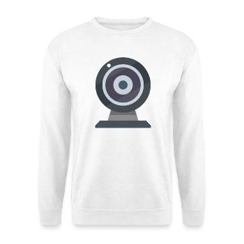Webcam - Unisex Pullover - Weiß - Vorne - Alina (178cm) & Michal (187cm)