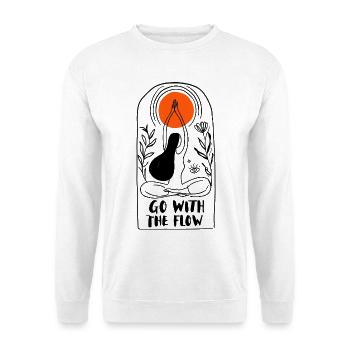 Go with the flow - Unisex Pullover - Weiß - Vorne - Alina (178cm) & Michal (187cm)