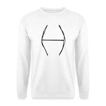 Sternzeichen Fische handgezeichnet - Unisex Pullover - Weiß - Vorne - Alina (178cm) & Michal (187cm)