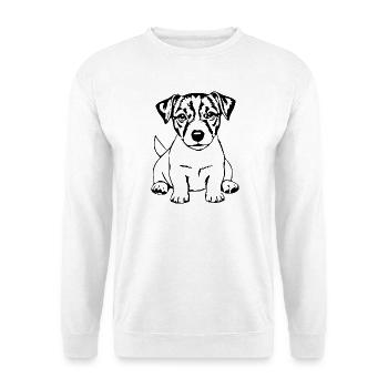 Schwarzer Jack Russel Terrier Hund Hundeshirt  - Unisex Pullover - Weiß - Vorne - Alina (178cm) & Michal (187cm)