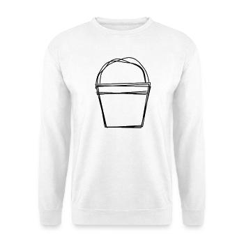 Eimer handgezeichnet - Unisex Pullover - Weiß - Vorne - Alina (178cm) & Michal (187cm)