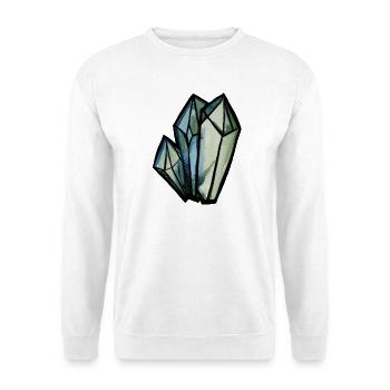 Kristallgeometrisches Aquarell - Unisex Pullover - Weiß - Vorne - Alina (178cm) & Michal (187cm)