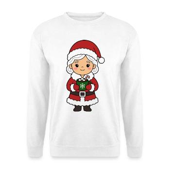 Kawaii Mrs. Claus heiße Kakao Zuckerstange Weihnachten - Unisex Pullover - Weiß - Vorne - Alina (178cm) & Michal (187cm)