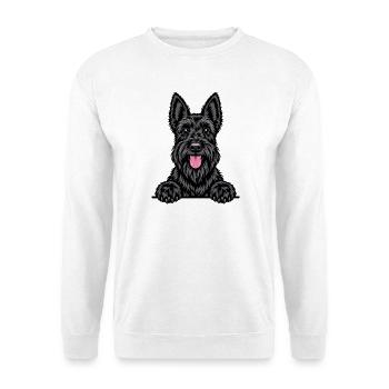 Scottish Terrier - Unisex Pullover - Weiß - Vorne - Alina (178cm) & Michal (187cm)