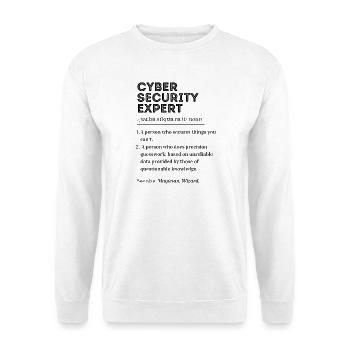Witzige Definition des Cyber-Sicherheitsexperten - Unisex Pullover - Weiß - Vorne - Alina (178cm) & Michal (187cm)