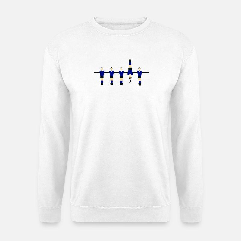 Stilisierte blaue Figuren - Unisex Pullover - Weiß