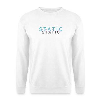 Static – Minimalist Glitch Typography Design - Unisex Sweatshirt - white - Front