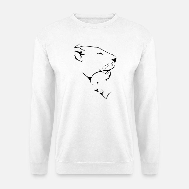 Löwin und ihr Löwe - Unisex Pullover - Weiß