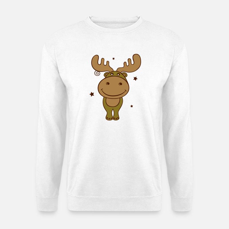 Elch mit Sternen - Unisex Pullover - Weiß