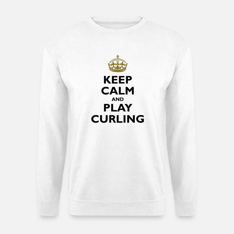 Keep calm and play curling - Unisex Sweatshirt - white