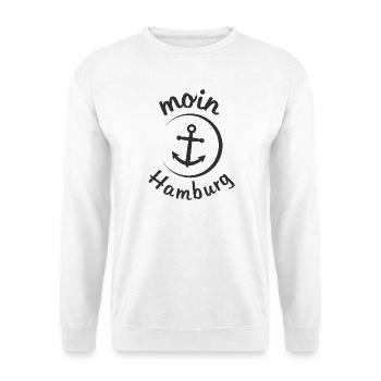 moin Hamburg Anker Symbol See Fische Stadtlogo - Unisex Pullover - Weiß - Vorne