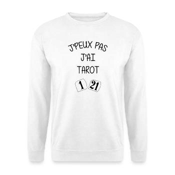 Tarot - Jeu de Cartes - Jouer - Game - Drôle - Sweat-shirt Unisexe - blanc - Devant