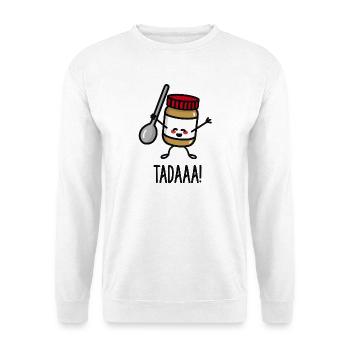 Tadaaa! Happy peanut butter with spoon - Sweat-shirt Unisexe - blanc - Devant