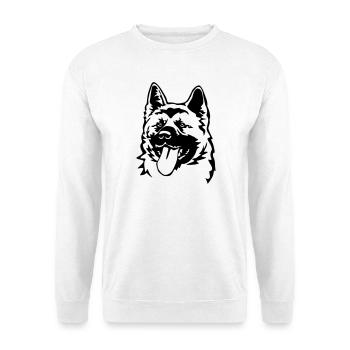 American Akita Kopf - Unisex Pullover - Weiß - Vorne