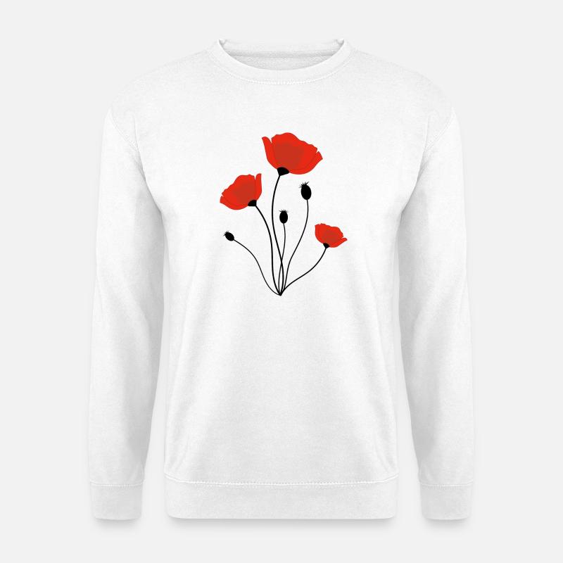 corn poppy - Unisex Sweatshirt - white