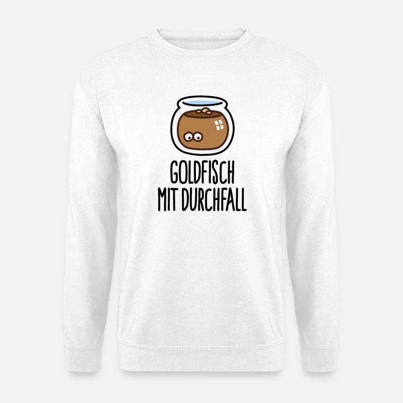 Lustige Goldfisch mit Durchfall Tierarzthelfer - Unisex Pullover - Weiß