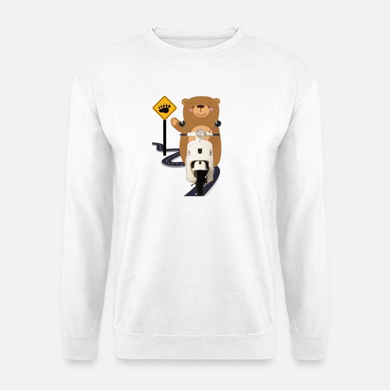 Moped Brown Bear - Unisex Sweatshirt - white