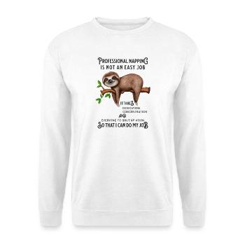 Funny Sloth Sleepyhead Office Life - Unisex Sweatshirt - white - Front