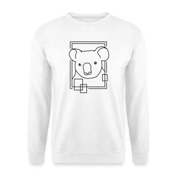 Koala en forme géométrique - Conception d’art au trait - Sweat-shirt Unisexe - blanc - Devant
