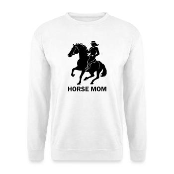 Horse Mom, cheval avec cavalier - Sweat-shirt Unisexe - blanc - Devant