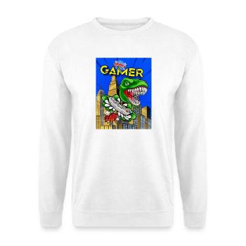 Spruch COOL GAMER Fun T-Shirt Stay & Play Together - Unisex Pullover - Weiß - Vorne