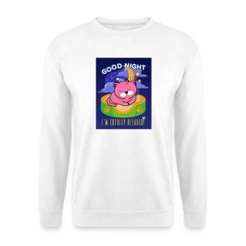 Katze Cat GUTE NACHT Total entspannt Schlafshirt - Unisex Pullover - Weiß - Vorne