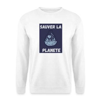 PLANETE. NATURE. JARDIN. ARBRE. FLEUR. ECOLOGIE - Sweat-shirt Unisexe - blanc - Devant