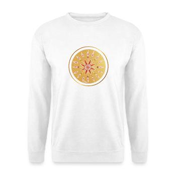 KraftMandala - Sonja Ariel von Staden - Unisex Pullover - Weiß - Vorne - Alina (178cm) & Michal (187cm)