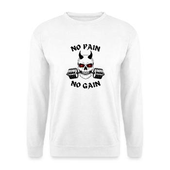no pain no gain - Unisex Pullover - Weiß - Vorne