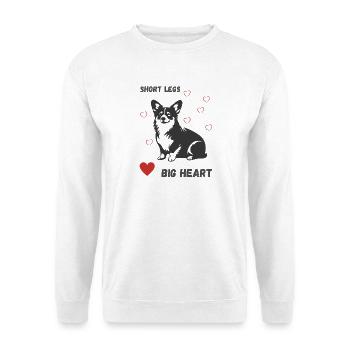 Corgi: Short Legs Big Heart - Unisex Pullover - Weiß - Vorne