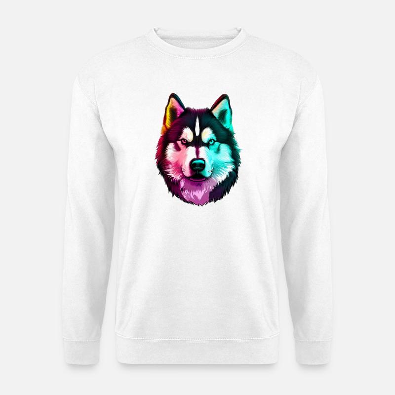 Wolf Husky Hund - Unisex Pullover - Weiß