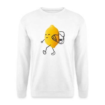 Wander-Zitrus - Zitrone auf Abenteuerreise - Unisex Pullover - Weiß - Vorne