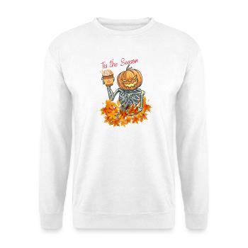 Halloween, pumpkin head with skeleton - Unisex Sweatshirt - white - Front