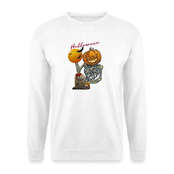 Kürbis Skelett Halloween Design - Unisex Pullover - Weiß - Vorne