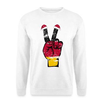 Deutschland Flagge Weihnachten Peace Symbol used - Unisex Pullover - Weiß - Vorne