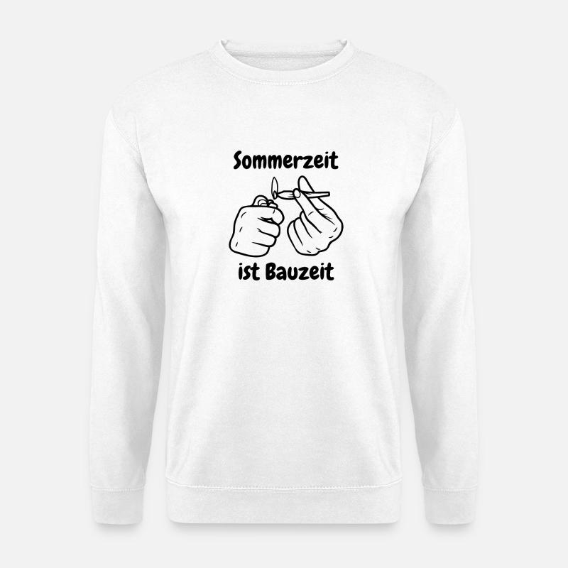 Sommerzeit ist Bauzeit - Unisex Pullover - Weiß