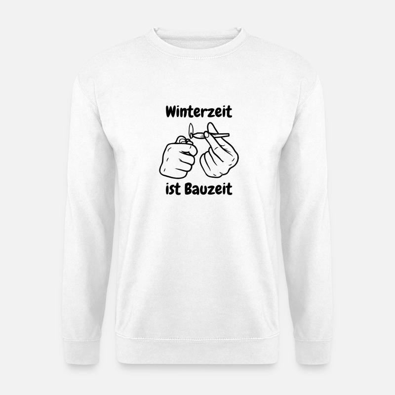 Winterzeit ist Bauzeit - Unisex Pullover - Weiß